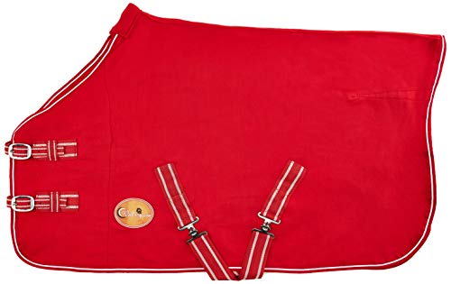 Couverture Polaire pour Cheval ou Poney Shetland - Rouge - pour Spectacle ou Voyage - 1,9 m - 1,8 m - Différentes Tailles Disponibles (1,9 m) Cover