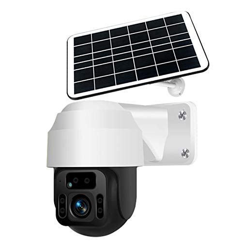 Solar Wireless WiFi Security Camera Outdoor, Pan Tilt Home Security IP Camera 1080P PTZ 355° View Cam, 12000mAh Rechargeable Battery, Night Vision, Two-Way Audio, PIR Motion Detection (WiFi Camera)