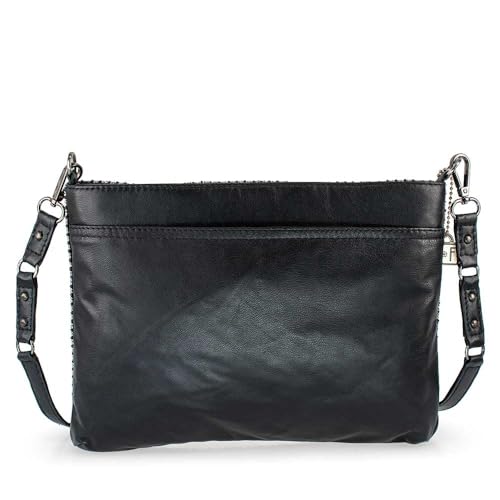 Mary Frances Soul Searcher Beaded Crossbody Handbag with Red Embroidered Heart Novelty Evening Purse Bag, Black2