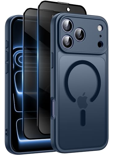 Qasyfanc Funda para iPhone 17 Pro, Compatible con MagSafe, Azul Oscuro