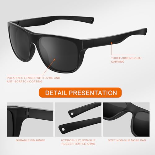 Occhsouo Polarized Sunglasses for Men Lightweight UV400 Protection Sun Glasses for Women TR90 Sunglasses for Fishing Driving — view 4