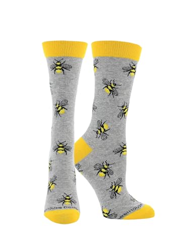 Image of WHD Bee & Honeycomb Crew Socks for Women & Men | Gift for Bee Lovers, Fun Beekeeper Socks