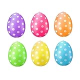 Ochine 6 Pack Inflatable Easter Eggs Decorations, Easter Inflatables Outdoor Decorations Colorful Eggs Inflatable Easter Eggs Ornaments for Indoor Outdoor Lawn Yard Garden Home Decor