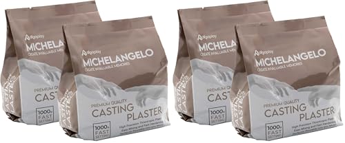 Algaplay Miguel Ángel Casting Plaster 2 kg. Tixotrópico sintético y no tóxico de alta dureza y resistencia. Ideal para moldes y positivos en copia. (Paquete de 2)