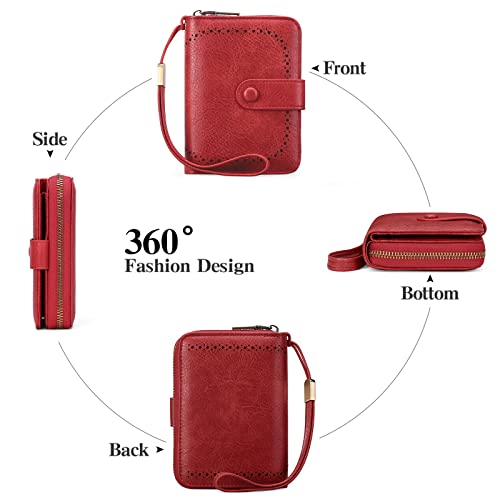 Gaekeao Leather Credit Card Holder Wallet For Women Rfid Blocking Large Capacity Bifold Zipper Card Case Organizer With Wristlet 32 Slots #TOP4