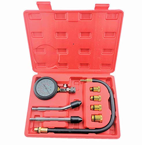 Soontrans Testeur de Compression Moteur Essence Kit Compressiomètre Diesel 0-20 Bars ou 0-300 psi avec 4 Adaptateurs