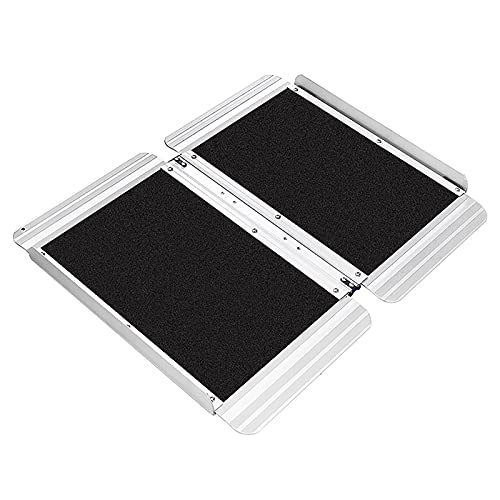 Rampas para escalones, escaleras, puertas, umbral, podadora, scooters, rampa de movimiento para bicicleta, rampa plegable ligera con bolsa de transporte, carga de 300 kg