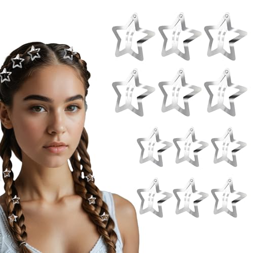 12 peças grampos de cabelo estrela de 4 cm grampos de cabelo estrela de metal presilhas de cabelo pr