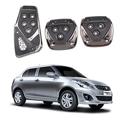 Oshotto 3 Pcs Non-Slip Manual CS-375 Car Pedals kit Pad Covers Set Compatible with Maruti Suzuki Swift Dzire Old (2008-2016) (Black)