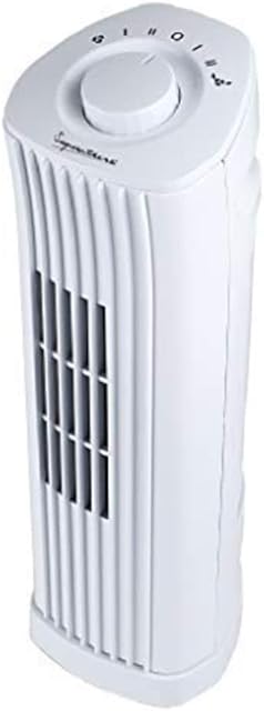 Signature S40005 Portable Mini Tower Fan with 90 Degree Oscillation or Fixed Cold Air Blow Function, 2 Speed Settings, 14 Inch, White