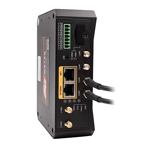 Image of Industrial 5G Cellular Router with Dual SIM Card Slot, 5G VPN Modem Router with External Detachable Antennas,Gigabit Ethernet, WiFi, RS232 /RS485 M2M IoT Integration, Remote Management, Global Version