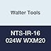 Walter Tools NTS-IR-16 024W WXM20 Carbide NTS Threading Inserts, Internal Thread, Full Profile, Whitworth (Pack of 10)