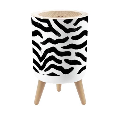 Basurero pequeño redondo con tapa estampado animal 7L