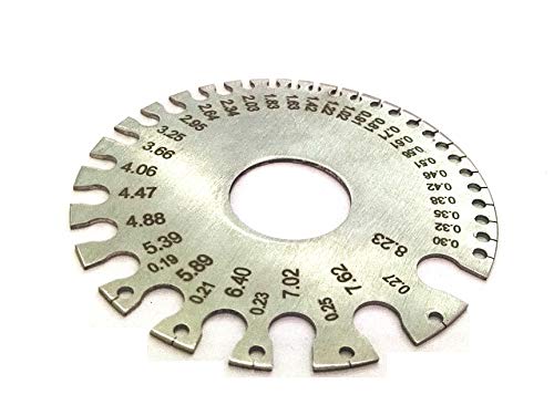 Medidor de arame de aço inoxidável padrão e métrico, Stainless Steel Shiny Finish, ROUND