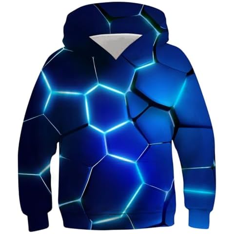 Kids4ever Child 3D Print Blue Graphic Pullover Hoodies Funny Sportwear Long Sleeve Jumpers Sweatshirt Hoody Cover