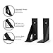 SOGAL Shelf Bracket 3 Inch x 4 Inch,Black Shelf Brackets,Small Shelf Brackets,Shelf Support Angle Brackets for Shelves, Heavy Duty Shelf L Brackets 4Pack