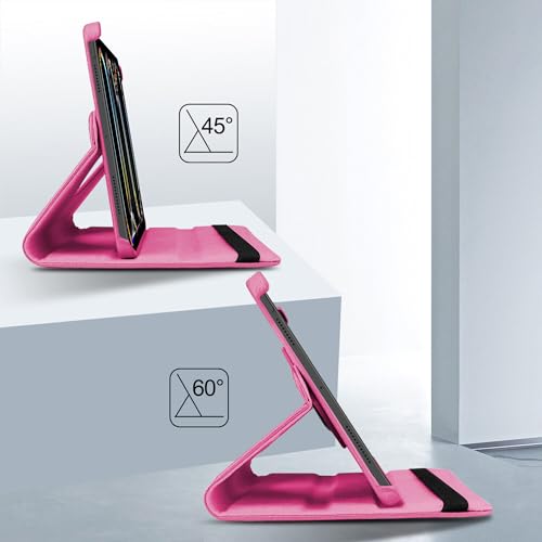 Image of TGK Rotating Case for iPad Pro 11 Inch M5 2025 /M4 2024 Model A3357 /A3358 /A3359 /A2836 /A2837 /A3006, Cover for 6th /5th Gen iPad Pro 11 inch (Hot Pink)