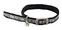 Rogz Sparklecat Reflective Pin Buckle Cat Collar Black Small with Safety Elastic