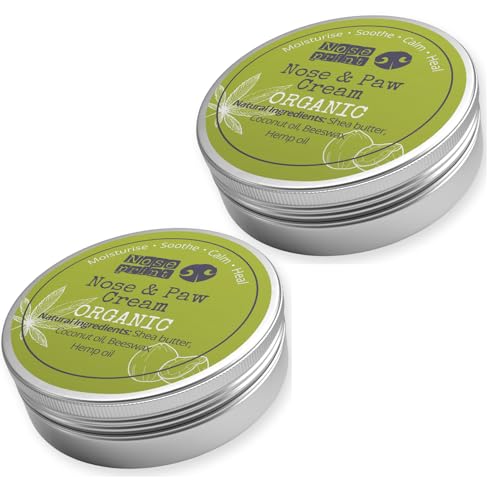 Noseprint Bio-Nasen- und Pfotenbalsam, 30 ml, 100 % natürlich, für Hunde, Feuchtigkeitspflege, spendet Feuchtigkeit und Konditionen, lindert trockene, rissige Pads (30 ml, 1), Weiß