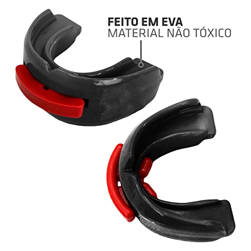 Protetor Bucal Duplo Profissional Muvin – Moldável – Com Estojo – EVA - Proteção - Lutas – Esportes