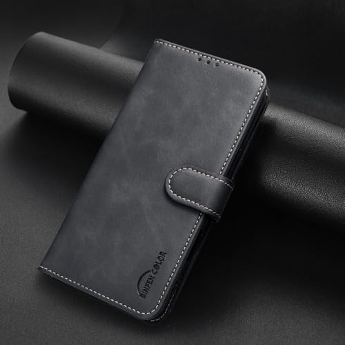 Housse cuir Galaxy S23 Plus noir rétro le portefeuille idéal en déplacement