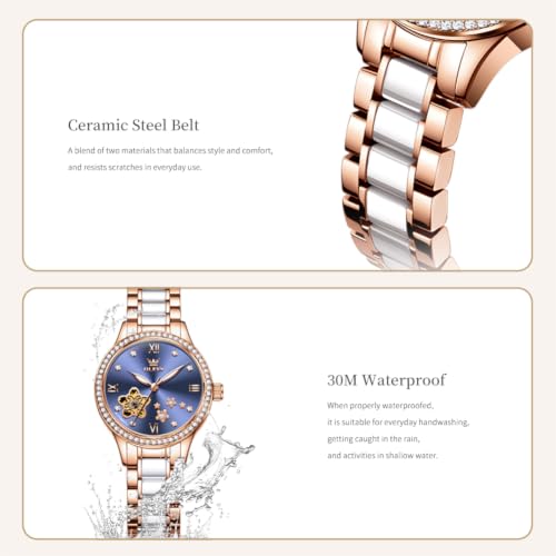 Image of OLEVS Womens Watches Automatic Luxury Dress Ladies Watch Self Winding Female Wrist Watch