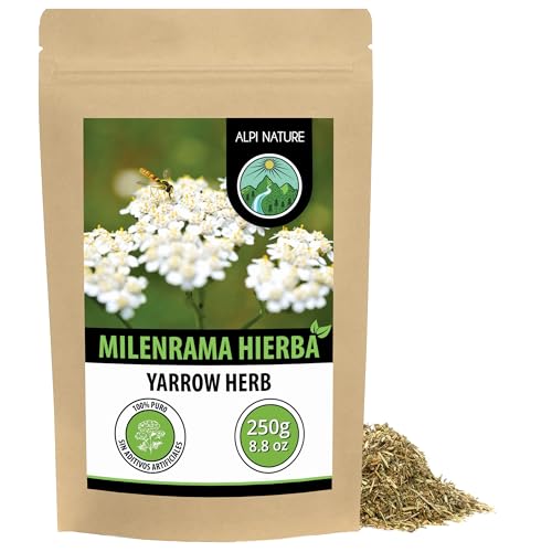 Alpi Nature Milenrama Infusión 250g, Milenrama Hierba Seca y Cortada, Té de Hojas Sueltas