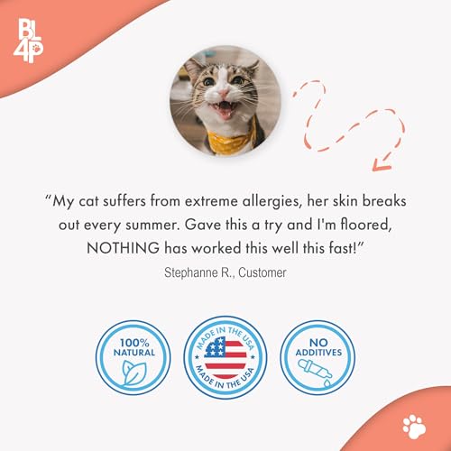 Cat Itchy Skin Relief & Hair Loss Treatment, Holistic Allergy Relief for Cats Calms Dry Skin, Dandruff, Reduces Licking, Scratching & Cat Allergy Relief & Immune Support, Relief for Seasonal Allergies