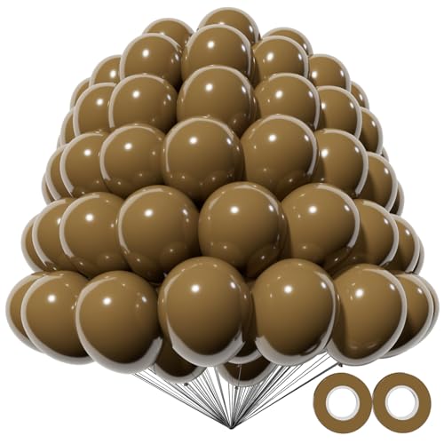 Image of 200pcs Brown Balloons 5 Inch, Small Mini Latex Balloons for Party Birthday Baby Shower Anniversary Festival Arch Garland Decoration