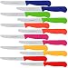 Produktbild Rosenstein & Söhne Frühstückmesser: 12er-Set bunte Frühstücksmesser mit Wellenschliff, 11,4cm Klingenlänge (Brotzeitmesser, Brötchen-Messer, Keramikmesser)