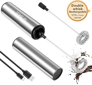 Rechargeable Milk Frother Battery Operated,2-Speed Portable Travel Frother,Electric Milk Foamer Coffee Frother
