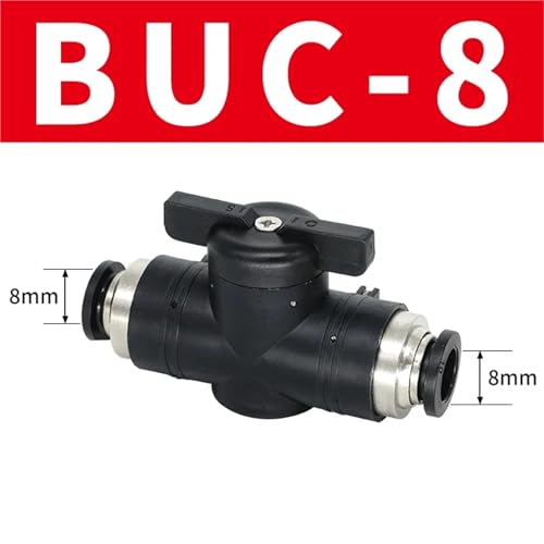 Connecteur pneumatique à insertion rapide 8 mm vanne manuelle BUC noir - 3