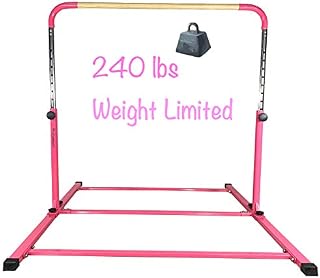 PreGymnastic Updated No Wobble Expandable Gymnastics Kip Bar with Fiberglass Rail & 304