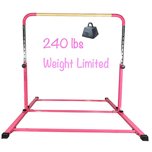 PreGymnastic Updated No Wobble Expandable Gymnastics Kip Bar with Fiberglass Rail & 304