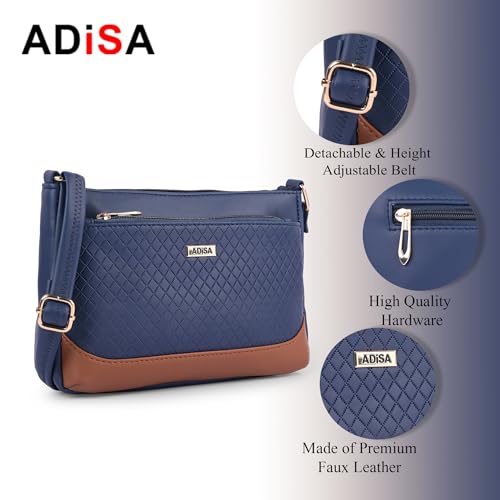 Image of ADISA Women Girls Color Block Cross Body Sling Bag (SL5168)