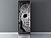 Oedim Vinilo Frigorífico Calavera Fondo Negro, Vinilo Decorativo para neveras, decoración para cocinas, Pegatina Nevera