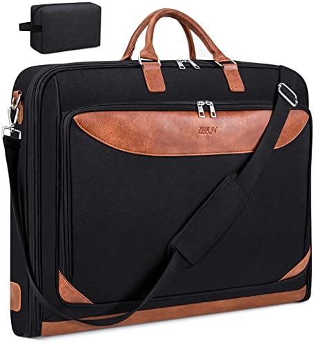 Garment Bags for Travel Large Suit Travel Bag with Toiletry Bag & Shoulder Strap 2 in 1 Foldable Carry On Hanging Luggage Bag for Men Women