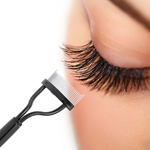 Hot ! Ninasill Eyelash Comb Lash Separator Mascara Lift Curl Metal Brush Beauty Makeup Tool (Black)