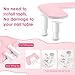 Manicure Arm Rest for Nails Tech: U-shaped Adjustable Nail Armrest - Pink PU Leather Hand Stand Rest for Manicurists