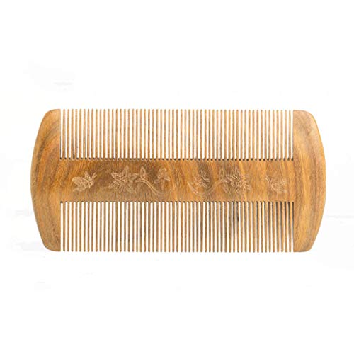 Ffshop Pettine in Legno Naturale in Legno di Sandalo Naturale Super Stretto Pettine in Legno Senza pinzette statiche Barba Pettine Strumenti for Parrucchieri (Color : Yellow)