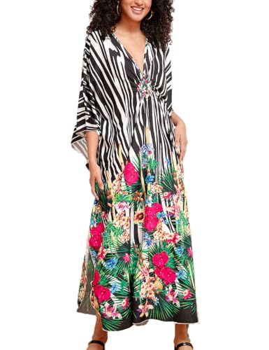 Caftan de plage femme fluide et long résolvant l'inconfort des fortes chaleurs