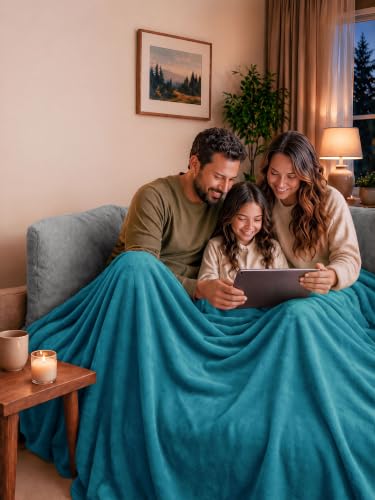 Image of Utopia Bedding Soft Fleece Bed Blanket Twin Size Turquoise (90x66 Inch)