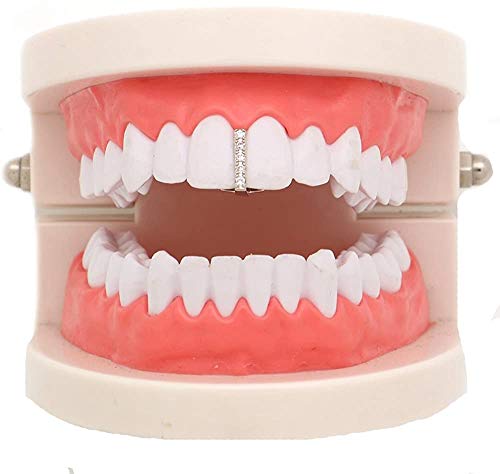canjoyn 18K Gold Silver Pave Full CZ Bar Grillz Teeth Top and 6 Bottom Set Grills + Extra Molding Bars4