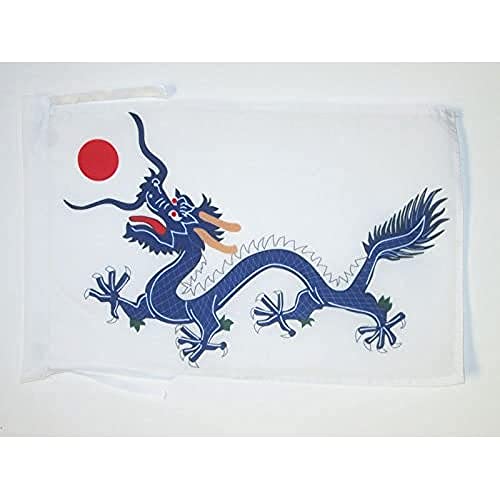 AZ FLAG, China Qing dynasty 1889 Flag, 18'' x 12'', 100% Polyester Chinese dragon Small Banner with Two Cords, Fade Resistant