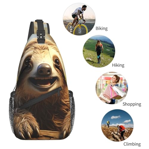 Bolso pequeño tipo sling para senderismo negro unisex miniatura 6