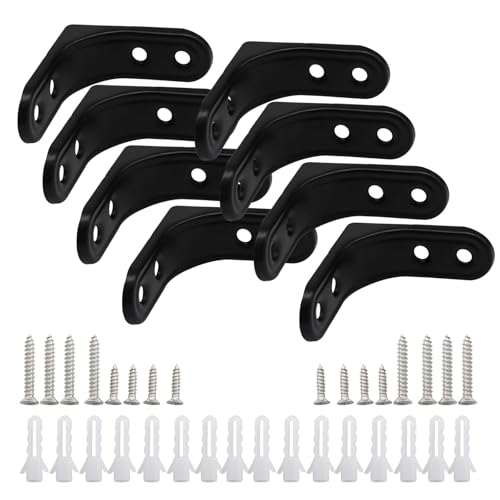 Moicstiy 8 Pcs 2 Inch L Brackets, Black