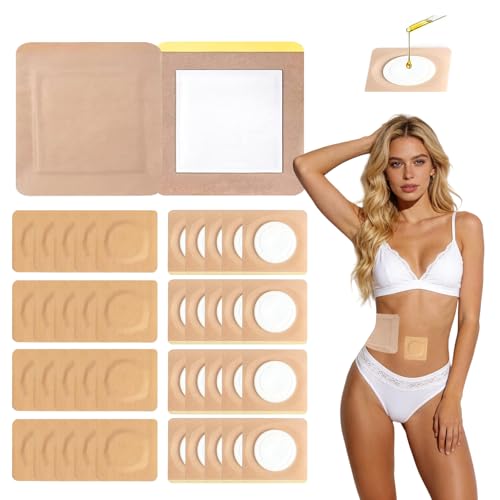 50 Stück Castor Oil Patches Pack Rizinusöl Packung Wrap für Den Bauchnabel Selbstklebend Pads Spunlace Saugfähig Rizinusöl Kompressen Kein Waschen (Öl Nicht im Lieferumfang Enthalten)