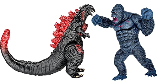 Twcare Exclusive Set Of 9 Godzilla Vs Kong Toys Movable Joint Action Figures, King Of The Monster Dinosaur Shin Ultima Ghidorah Skull Crawler Destoroyah Mecha Mechagodzilla Cake Toppers Pack #TOP4