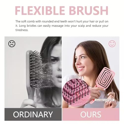 Image of Premium 3D Detangling Hair Brush for Women & Men- Anti Hair Fall Comb for Curly, Wavy & Straight Hair | Hair Straightening Brush, Wet & Dry Styling Brush | Scalp Massager, Frizz Control & Tangle Free Grooming Brush