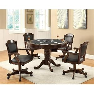 Coasterhomefurnishingsturk5pieceroundgametablediningsettobaccoblack Urban Country Home Decor Coaster home furnishings turk 5 piece round game table dining set tobacco black urban country home decor